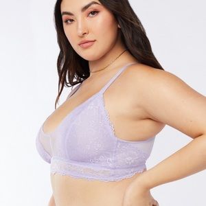 Savage X Fenty lavender floral lace mesh bralette
